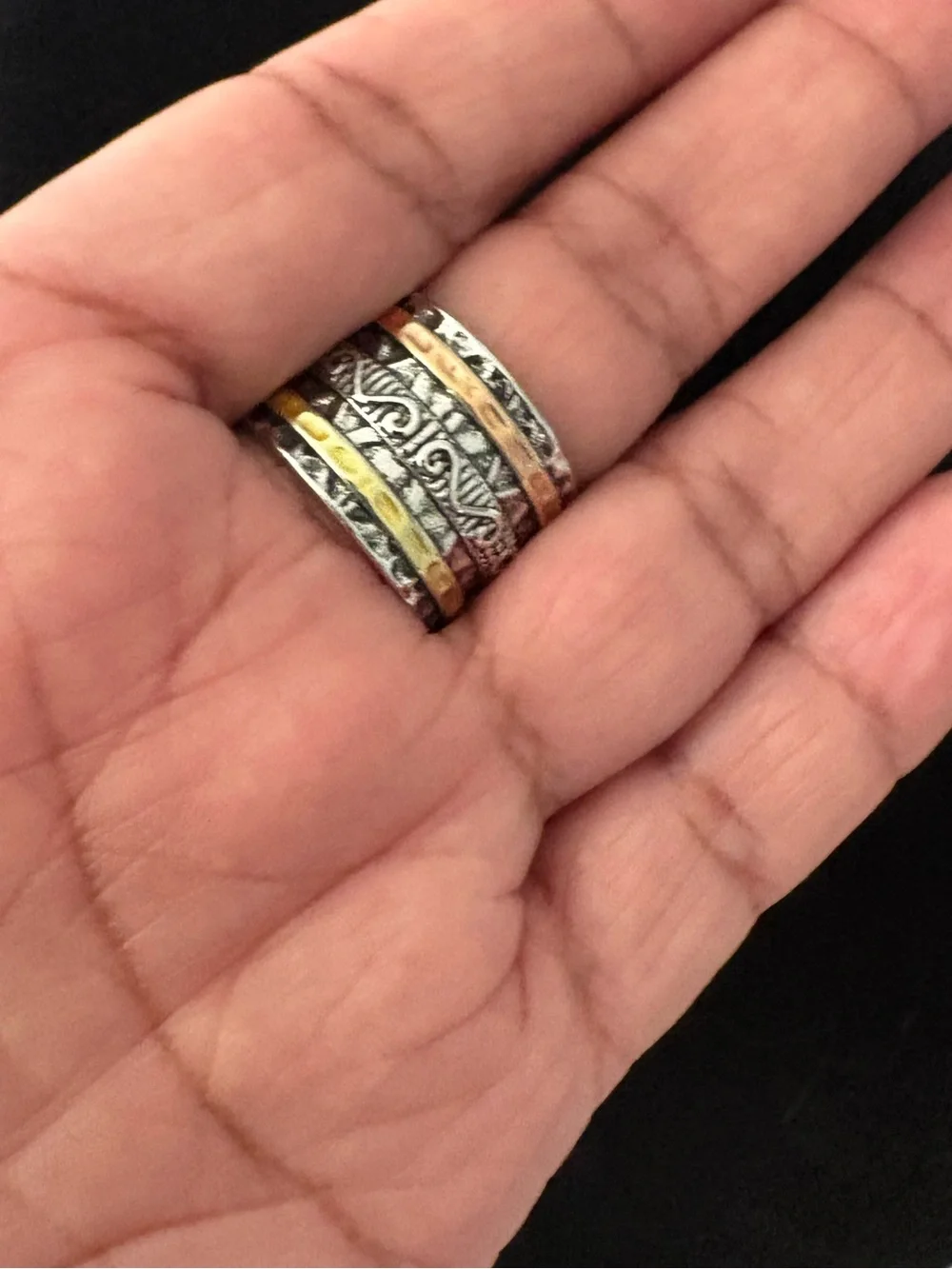 Turquoise Teardrop Multi-Tone Boho Ring